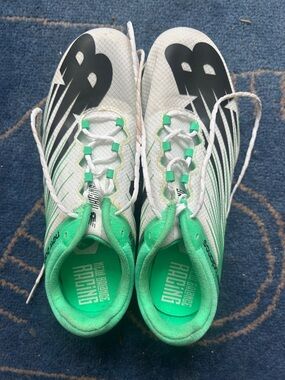 New Balance White and Green Track Spikes MD 500 (8.0 W, 6.5 M, 40 EU)